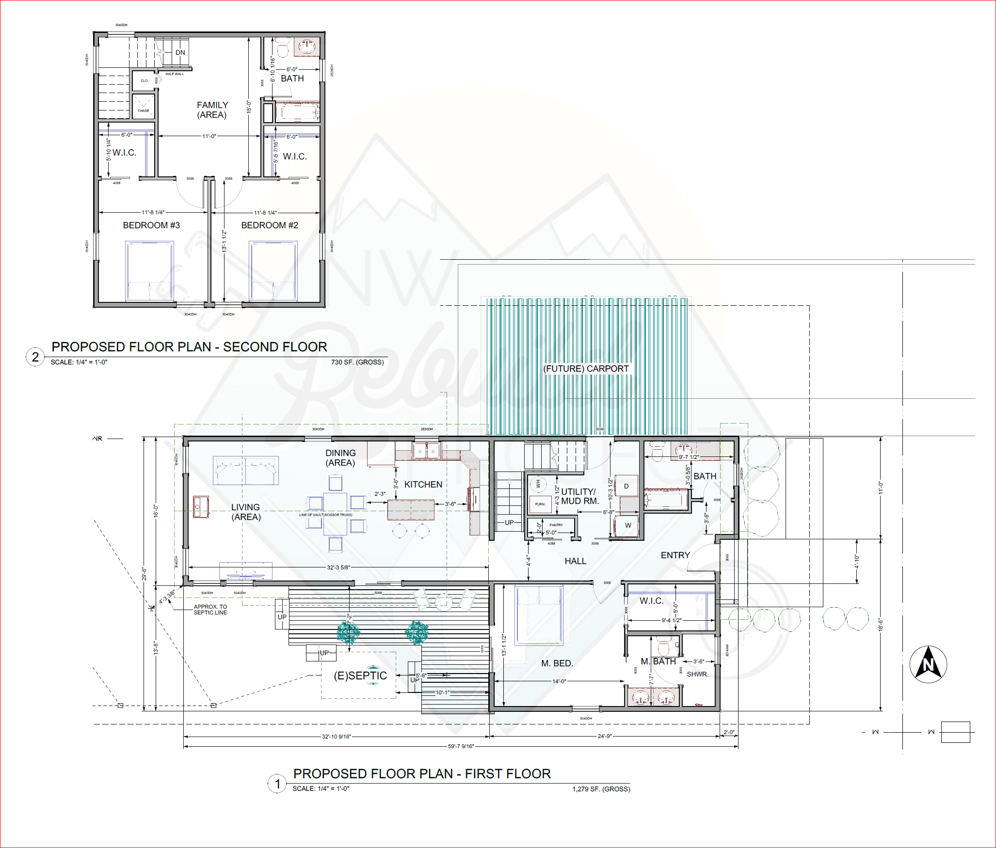 Floor plan drawing for the Warden family home